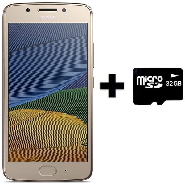 Moto G5 4G Dual Sim Smartphone 16GB Gold + microSD 32GB
