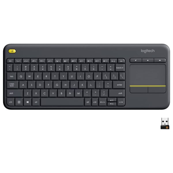 لوحة مفاتيح لاسلكية لوجيتك بلس تعمل باللمس اللون الأسود 920007153 K400