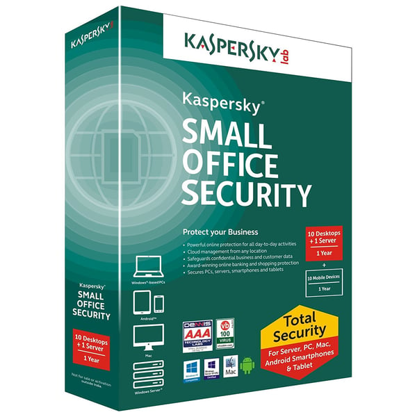 Kaspersky Small Office Security V5 10 Desktops+10 Mobiles+1 File Server User Licence