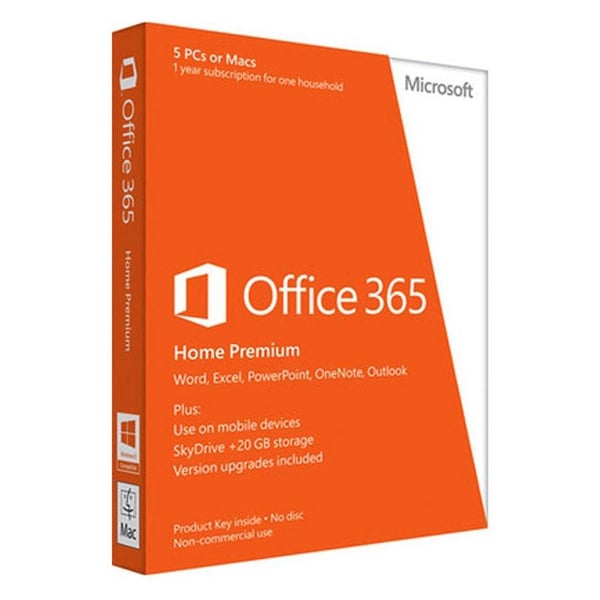Microsoft 6GQ00732 Office 365 Home Premium 5 User Software 1 Year