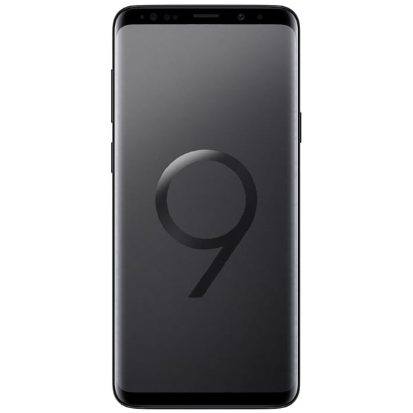 هاتف سامسونج جالاكسي S9 أسود ثنائي الشريحة ذاكرة 64 جيجابايت ويدعم الجيل الرابع