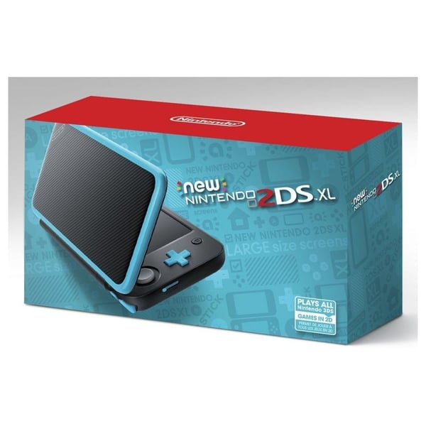 Nintendo 2DSXL Gaming Console Black/Turquoise + 2 Games