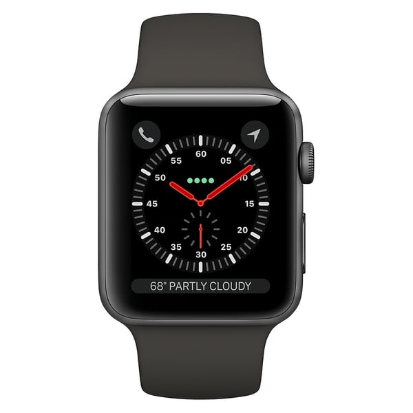 Apple Watch Series 3 GPS + Cellular 38mm Space Grey Aluminium Case with Grey Sport Band