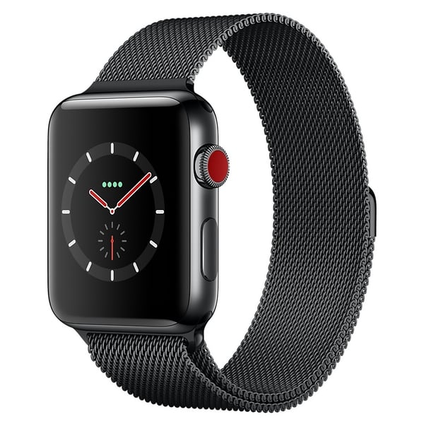 Apple Watch Series 3 GPS Cellular 38mm Space Black Stainless Steel Case with Space Black Milanese Loop