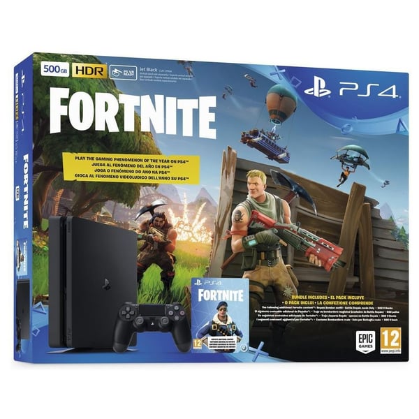 Sony PlayStation 4 Slim Gaming Console 500GB Black With Fortnite Game