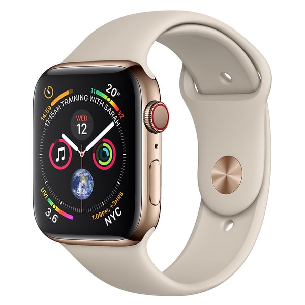 Apple Watch Series 4 GPS + Cellular 44mm Gold Stainless Steel Case With Stone Sport Band