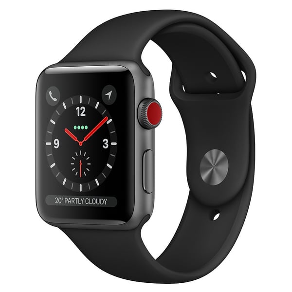 Apple Watch Series 3 GPS + Cellular 38mm Space Grey Aluminium Case With Black Sport Band