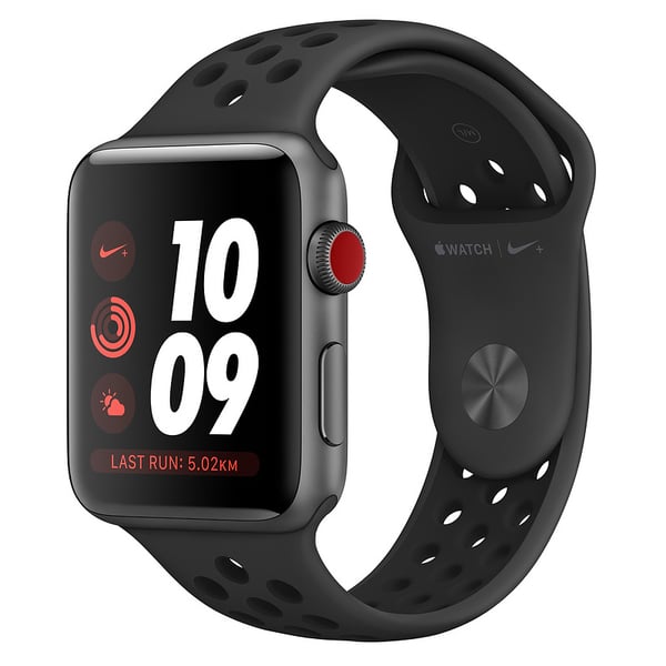 Buy Apple Watch Nike Series 3 GPS Cellular 38mm Space Grey Aluminium Case with Anthracite Black Nike Sport Band Online in UAE Sharaf DG