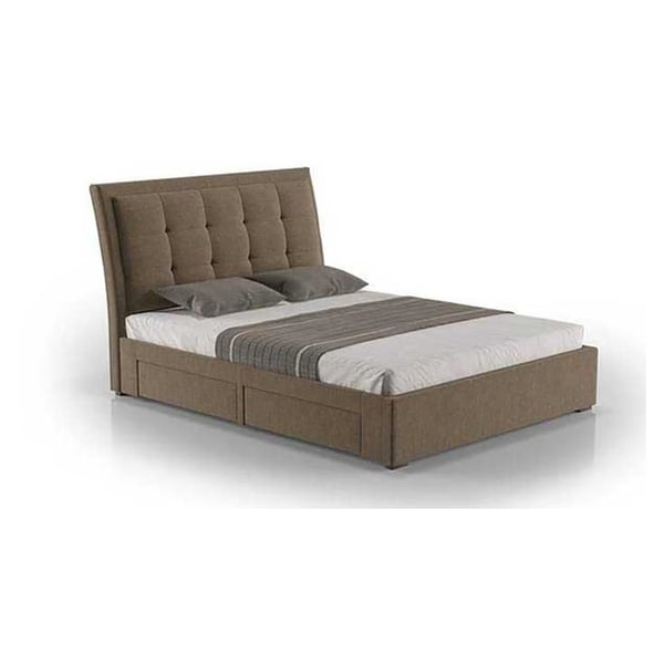 Four-Drawer Storage Super King Bed with Mattress Coffee