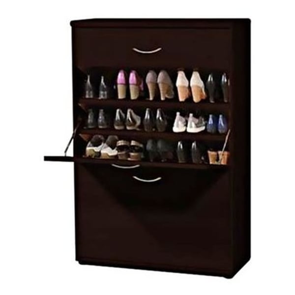 Two-Door Big Foot Shoe Cabinet in Brown Color