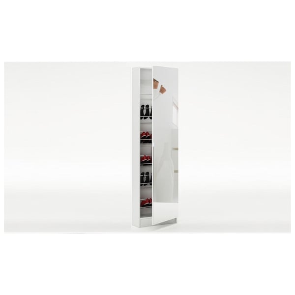 Aimee Mirrored Shoe Cabinet Choice of Colour (White)