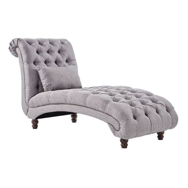 Tufted Chaise Lounge Sofa in Grey Color