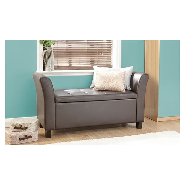 Verona Faux Leather Storage Window Seat Brown price in Bahrain