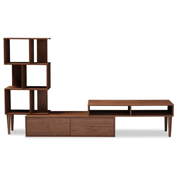 Walnut mid deals century tv stand