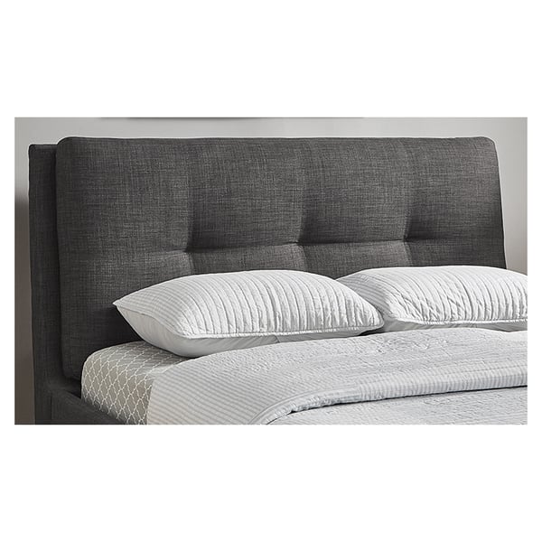 Plush Tufted Padded Headboard Queen without Mattress Charcoal Grey