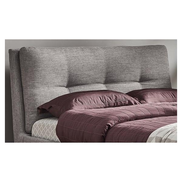 Plush Tufted Padded Headboard Queen with Mattress Grey