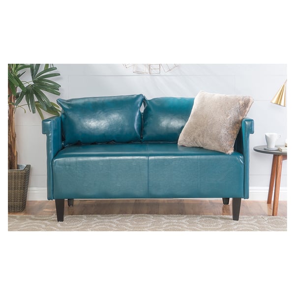 Turquoise on sale leather loveseat