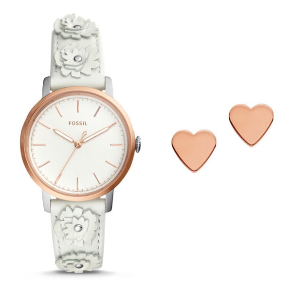 Buy Fossil ES4383SET Neely Three Hand White Leather Watch And Jewelry Ladies Watch Gift Set Online in UAE Sharaf DG