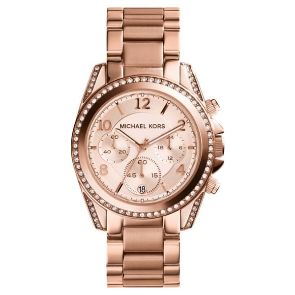 Michael Kors Ladies Blair Rose Gold Chronograph Watch price in Bahrain Buy Michael Kors Ladies Blair Rose Gold Chronograph Watch in Bahrain