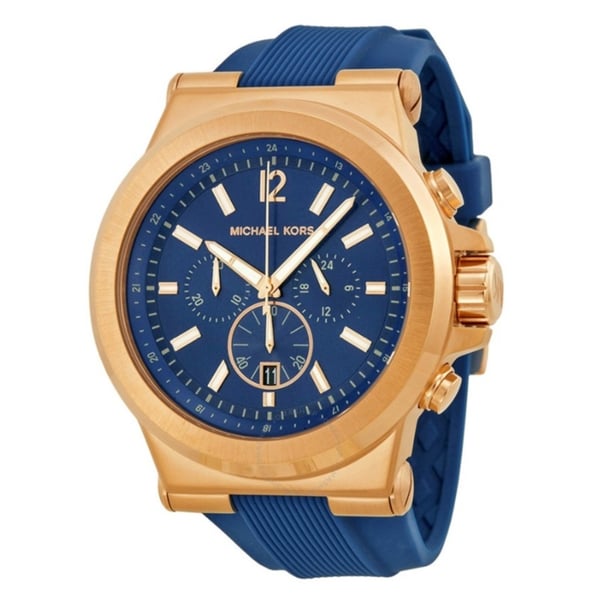 Gold and blue on sale michael kors watch men's