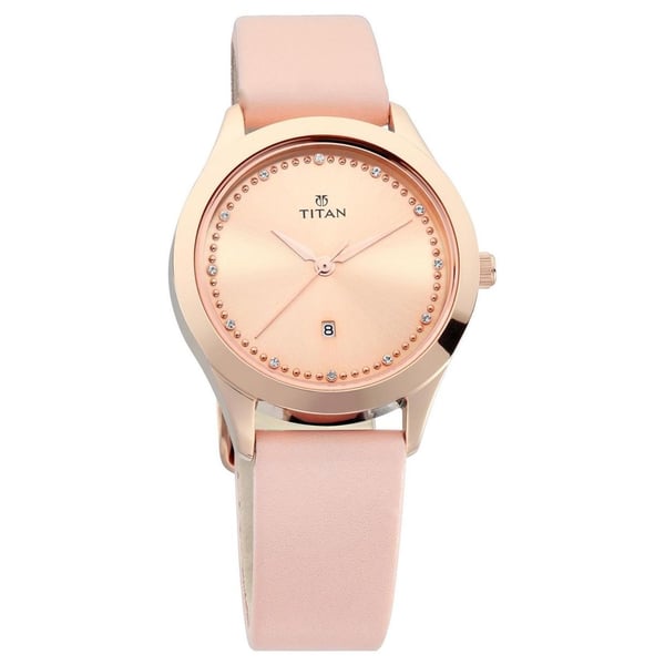 Titan Pink Dial Pink Leather Strap Watch For Ladies price in Bahrain Buy Titan Pink Dial Pink Leather Strap Watch For Ladies in Bahrain