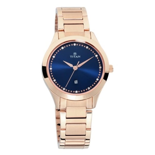 Titan ladies watch store with blue dial