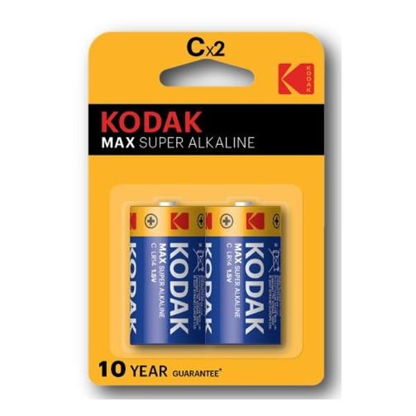Kodak KC2 Max 1.5V Alkaline Battery C SIZE x 2pcs