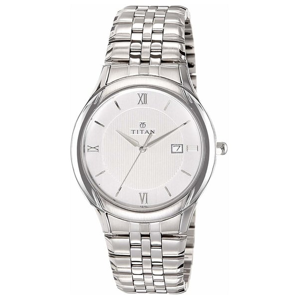 Buy Titan 1494SM01 Silver Dial Analog Watch with Date Function for