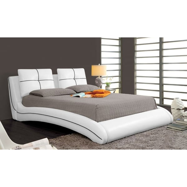 Leather bed on sale frame queen