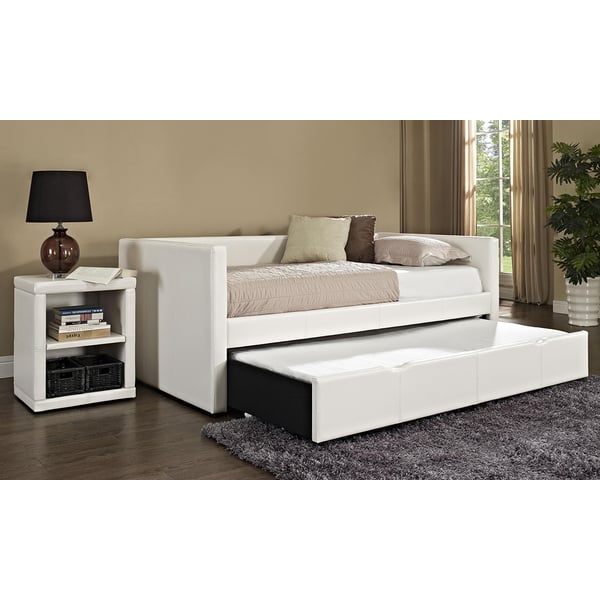 White trundle deals twin bed