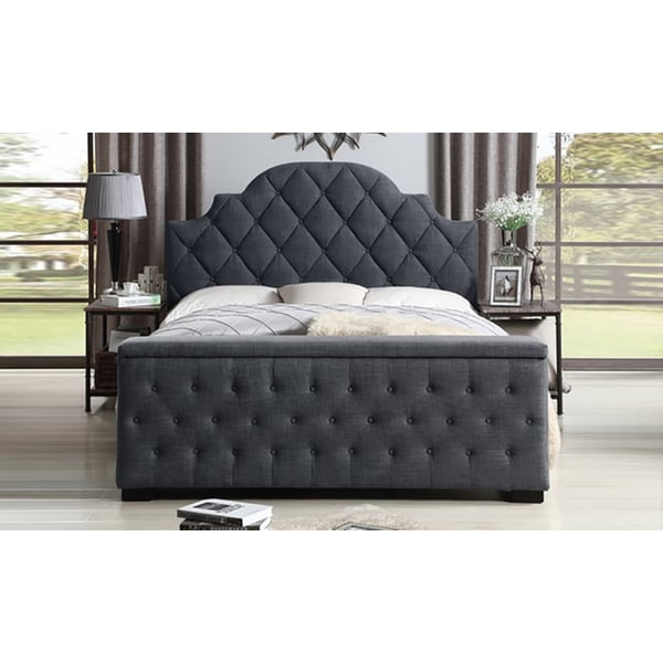 Footboard Storage Bed King with Mattress Grey