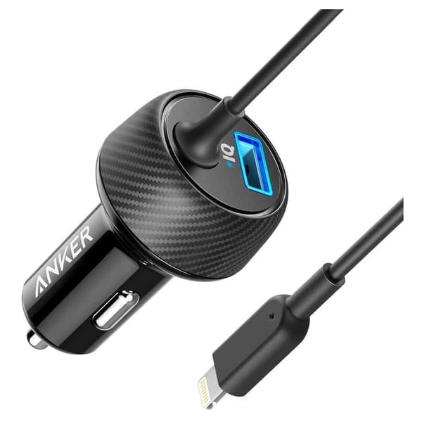 Anker PowerDrive 2 Elite Car Charger With Lightning Connector – Black  Online Shopping on Anker PowerDrive 2 Elite Car Charger With Lightning  Connector – Black in Muscat, Sohar, Duqum, Salalah, Sur in Oman