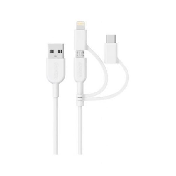 Anker Powerline ii USB-A To 3 In 1 Charging Cable - White
