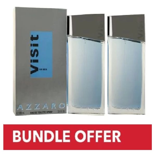 Buy Azzaro Visit Eau De Toilette For Men 100ml Pack of 2 Bundle