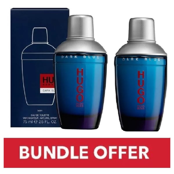 Buy Hugo Boss Dark Blue Eau De Toilette For Men 75ml Pack of 2