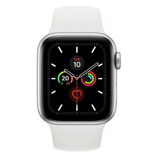 Buy Apple Watch Series 5 GPS 44mm Silver Aluminium Case with White