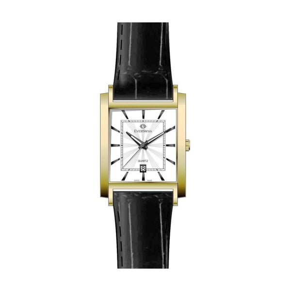 Buy Everswiss 9739 GLW Black Leather Watch Men Online in UAE Sharaf DG