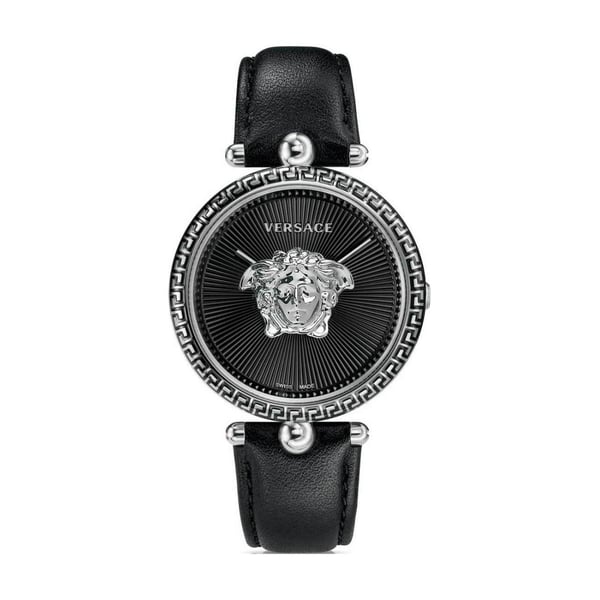 Buy Versace Palazzo Empire Black Leather Watch For Women VCO060017