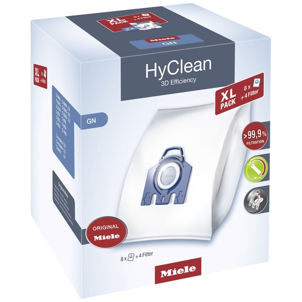 Miele XL HyClean 3D GN dustbags - 4.5 liters (8 bags)