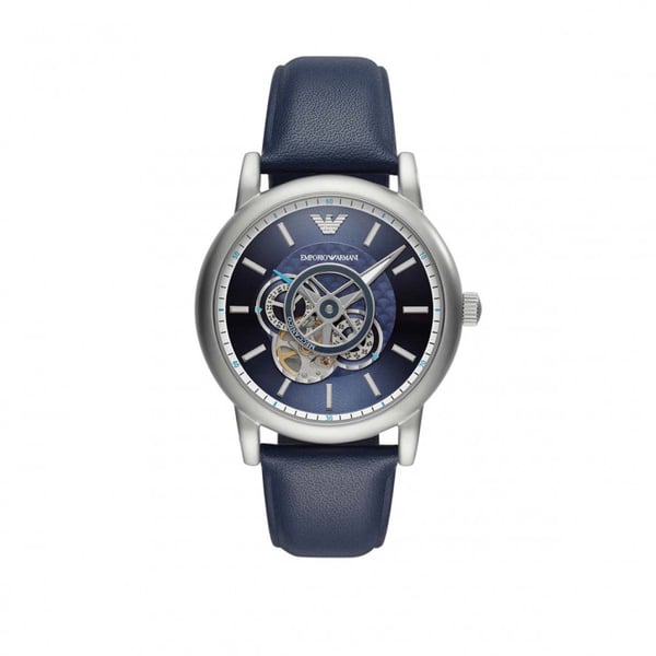 Emporio armani blue leather watch hotsell