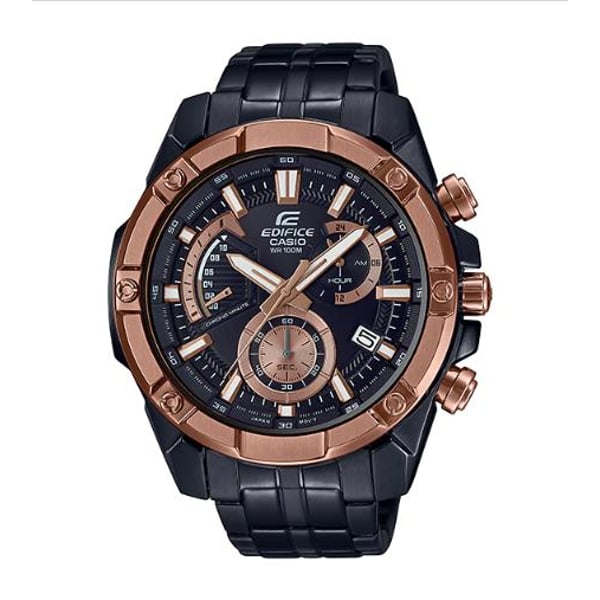 Casio edifice black metal sale