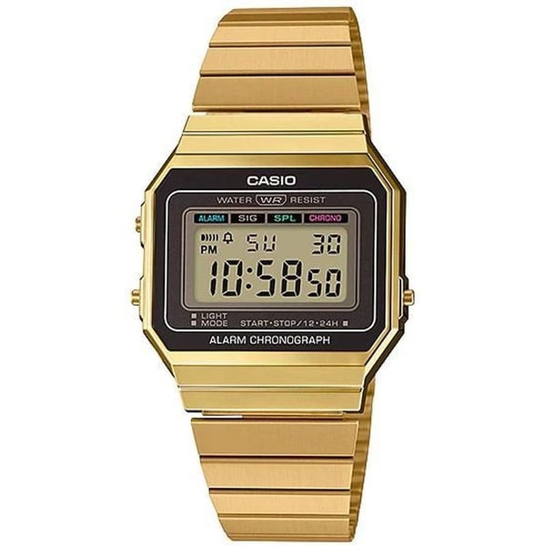 ساعة كاسيو ستانلس ستيل ذهبية لكلا الجنسين A700WG-9ADF