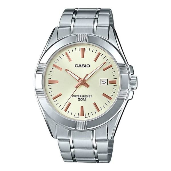 Casio silver cheap analog watch