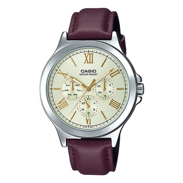 Buy Casio Brown Leather Men Watch MTP V300L 9AUDF Online in UAE Sharaf DG