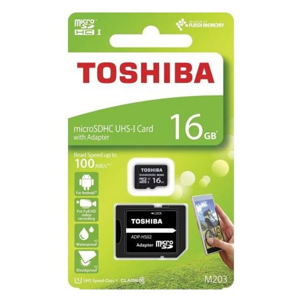 توشيبا UHS1 MicroSD 16 جيجا بايت مع محول THNM203K0160EA