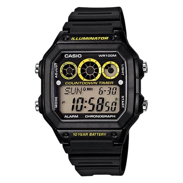 Casio Youth Black Resin Kids Watch AE-1300WH-1AVDF