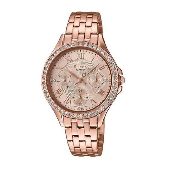 Casio Sheen Rose Gold Stainless Steel Women Watch SHE-3062PG-9AUDF
