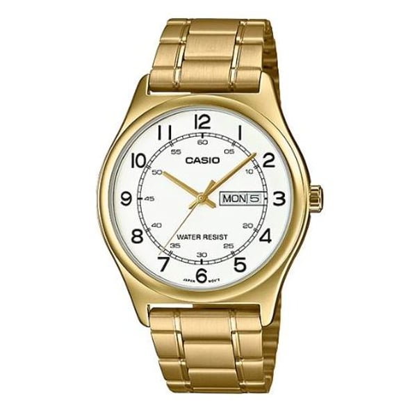 Casio Enticer Gold Tone Stainless Steel Men Analog Watch MTP V006G 7B