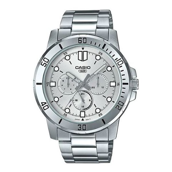 Casio Enticer Silver Stainless Steel Men Analog Watch MTP-VD300D-7E
