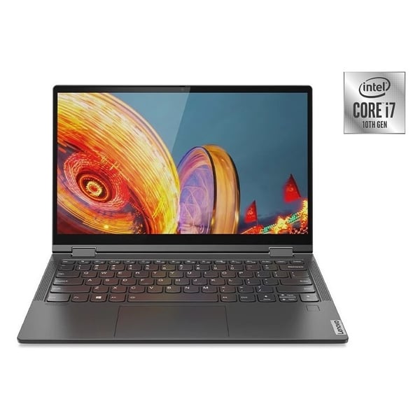 Lenovo Yoga C640-13IML Convertible Touch Laptop - Core i7 1.8GGHz 16GB 512GB Shared Win10 13.3inch FHD Iron Grey English/Arabic Keyboard